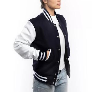 Chaqueta Universitaria Personalizada en Blanco y Negro, Estilo Béisbol, Chaqueta Bomber con Letras para Hombre, Mujer, Unisex, Ropa Exterior - Product Image 1
