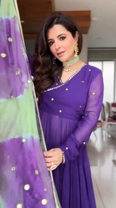 Tuyệt đẹp màu xanh georgette sàn Chiều dài ăn mặc cho phụ nữ <span class=keywords><strong>anarkali</strong></span> kurta & dupatta Ấn Độ Pakistan ăn mặc mùa thu salwar kameez - Product Image 2