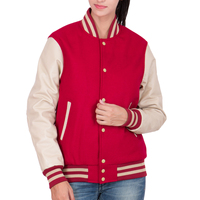 Blousons universitaires en laine pour femmes, avec broderie de logo personnalisée et patchs, blousons de baseball matelassés à manches en cuir pour filles et femmes