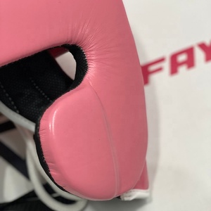 Casque ouvert réglable en cuir FLY rose et blanc, toutes couleurs et tailles disponibles, pour l'entraînement au kickboxing, au Muay Thai et au MMA - Product Image 4