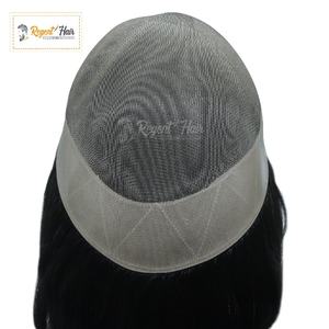 Stock disponible REGENT noué à la main trame Mono homme toupet 100% cheveux humains vague naturelle vague d'eau Style droit en gros - Product Image 1