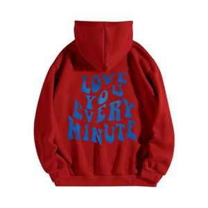 New Winter Collection <b>Men's</b> High Quality Oversized Street Wear Hoodies Light Weight Solid <b>Red</b> Color Hoodies For Winter Use - Product Image 2