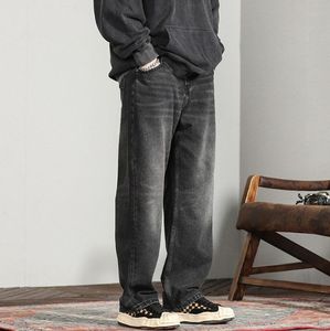 Jeans droits vintage personnalisés pour hommes Streetwear décontracté respirant lavable dans la rue - Product Image 1