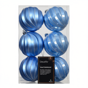 Ensemble de boules de Noël en plastique bleu ciel (6 pièces) Kaemingk, décorations festives compatibles pour les fêtes - Product Image 2