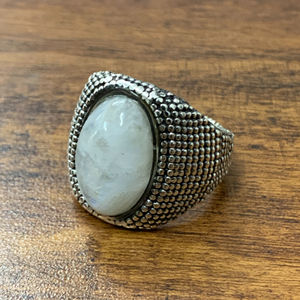 17.1 Grams Trendy Moonstone <b>Ring</b> <b>Adjustable</b> Alloy Cluster Bezel Setting 18K Plating Gift for Occasion GRS Certified - Product Image 1