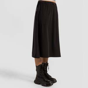 Comfortable and Breathable Black Drift Skirt Floral Embroidery <b>Lace</b> Print XS Size <b>Elastic</b> Waistline Wrap Style Cotton Fabric - Product Image 5