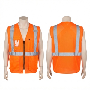 Chaleco de Seguridad de Alta Visibilidad, 120 GSM, Tejido de Malla Transpirable, Franjas Reflectantes Naranjas, Impresión Digital, Logotipo Personalizado, CE - Product Image 3