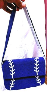 กระเป๋าลูกปัดแก้วหลากสีพร้อมหูหิ้ว กระเป๋าถือลำลอง งานฝีมืออินเดีย ทำด้วยมือ รูปทรงบาแกตต์ งานฝีมือ MS - Product Image 4