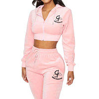 Ensemble de survêtement crop top à capuche pour femme 2025, 100 % coton écologique, coupe ajustée, motif uni, personnalisable, marque privée