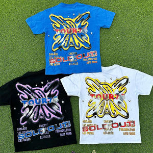 Logo personnalisé T-shirt Boxy pour hommes de haute qualité 100% coton Streetwear lourd coupe ample ourlet brut imprimé motif uni - Product Image 1