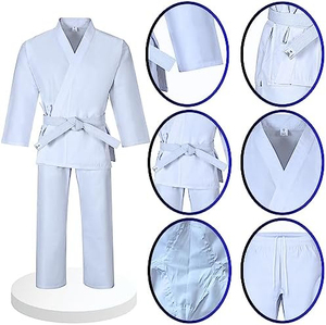 ชุดเครื่องแบบมีเชือกผูกสำหรับผู้ใหญ่คาราเต้กิแบบศิลปะการต่อสู้แบบยืดหยุ่นได้สำหรับนักเรียน100% น้ำหนักเบาผ้าฝ้าย280กรัมพร้อมเข็มขัดฟรี - Product Image 4