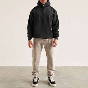 Sudadera con capucha de peso pesado, ropa de calle personalizada, 100% algodón, hombro caído, liso, Terry francés, sudadera gruesa en blanco de gran tamaño para hombres - Product Image 4