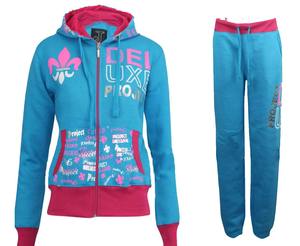 Qualité personnalisée femmes hiver survêtement dames à capuche polaire haut bas ensembles Jogging costume pour les femmes en couleur noire - Product Image 4