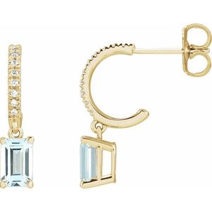 Pendientes de Aro Colgantes con Diamantes Engastados al Estilo Francés - Product Image 1