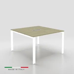 Premium Square Meeting Table Cable Management 4/6 Seats Italy Design Office High Quality Wood Office Furniture