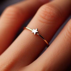 Vente chaude 925 Sterling Silver Jaune Plaqué Or Étoiles Forme Astrologie Minimaliste Dainty Anneau Pour Les Femmes Fine Souvenir Bijoux - Product Image 5