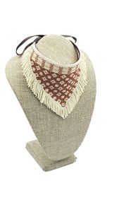 Gargantilla de cuentas de semillas multicolor a la moda, collar con babero grueso, collar llamativo para mujeres y niñas de HF CRAFTS - Product Image 3