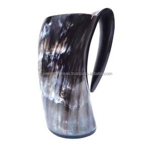 Tasse de boisson Viking en corne de vache design pour boire de la bière Décoration intérieure Matériau unique Tasse à boire design - Product Image 2