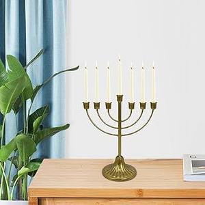 Handcrafted Aluminum Menorah Tabletop Decorative <b>Candlestick</b> <b>Holder</b> for Home Christmas Party or Hotel for Home Decor - Product Image 1