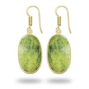 Pendientes de Atlántasita Natural al por Mayor, Joyería de Lujo Chapada en Oro sobre Latón para Ella, Pendientes Minimalistas con Piedras Preciosas - Product Image 4