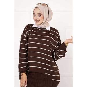 ชุดครอปลายทาง2ชิ้นสีน้ำตาล - Product Image 1