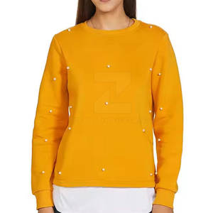 Sweat-shirt décontracté pour femme respirant d'hiver fabriqué en usine avec logo personnalisé à l'avant 100% coton couleurs et tailles personnalisées - Product Image 1