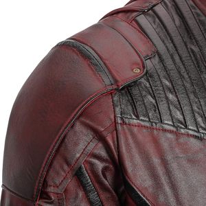 Chaqueta de cuero con cremallera completa para hombre, chaqueta de cuero con dos bolsillos delanteros para hombre, chaquetas de cuero de vaca genuina totalmente personalizadas para hombre - Product Image 4