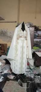 Vestido de baile con cuentas musulmán Abaya vestido de cuerpo entero con adornos de cristal y decoración de patrón de característica antiestática abaya - Product Image 4