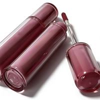 Tubes de gloss/rouge à lèvres ronds roses personnalisables avec applicateur à vis, contenants en plastique vides de 3 ml