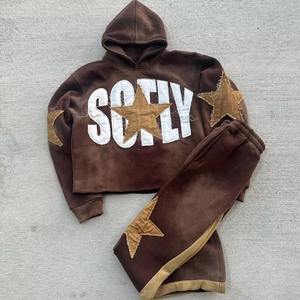 Sudadera con Capucha Extra Grande de Felpa Francesa 100% Algodón, con Logotipo Bordado Estampado, Lavado Ácido, Desgastado, Roto, Estilo Urbano - Product Image 4