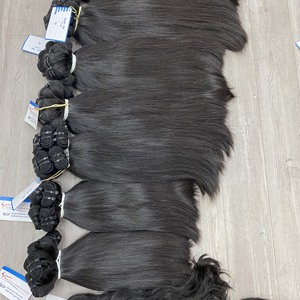 Mèches naturelles lisses à trame machine, cheveux humains péruviens, double dessin, peuvent être décolorés et teints - Product Image 6