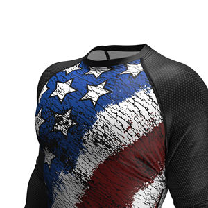 2023 hommes de haute qualité à manches courtes MMA Rash Guard Logo personnalisé impression par sublimation longue longueur Compression Gym Gear - Product Image 5