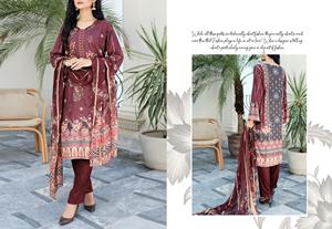 ผ้าลินินสไตล์ปากีสถาน Shalwar Kameez สำหรับผู้หญิงฤดูหนาวด้วยผ้าคุณภาพดีมาก - Product Image 3