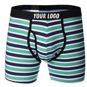Boxers Premium 100% Coton Sans Couture Rayés Taille Anti-Bactérienne Écologique Personnalisable Respirant Séchage Rapide Homme - Product Image 2