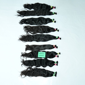 100% meilleure qualité vierge indienne Temple Extensions de cheveux humains en vrac bouclés armure dentelle droite vague de corps aucun produit chimique traité - Product Image 1