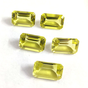 Alto 8,64 Cts Corte Esmeralda Limón Cuarzo 16x10mm Genuino Limón Topacio Rectángulo Corte Piedras preciosas Certificado IGI Joyería Facetada - Product Image 4