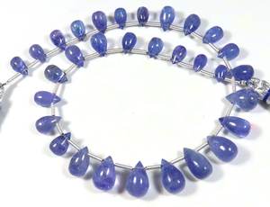 Pierre précieuse de grenat bleu de haute qualité, pierres brutes polies en forme de larme, collier de 9,5 pouces, 7-11,5 mm, naturel, lisse, traité thermiquement, d'Afrique, 70 - Product Image 4