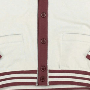 Suéter de punto con cuello en V universitario con logotipo bordado personalizado Botón de punto de manga larga de invierno decorado - Product Image 6