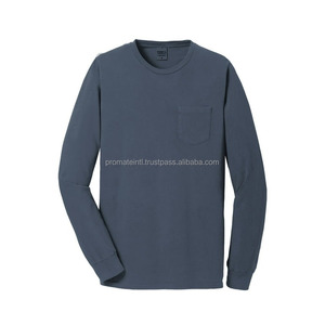 Chemises Henley à manches longues pour hommes, T-shirt décontracté à col rond, hauts boutonnés, en coton, chemise classique basique avec poche et lettres - Product Image 5