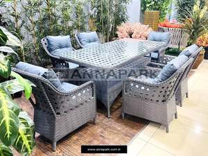 Ensemble de salle à manger d'extérieur en rotin Annapark de haute qualité, mobilier de jardin comprenant une table et des chaises de jardin, fabriqué en Turquie - Product Image 2