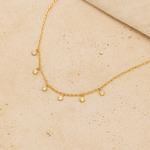 Fashion Layered Diamond Droplet <b>Necklace</b> - Product Image 3