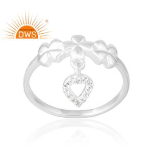 แหวนพลอยบุษราคัมสีขาวธรรมชาติสีเงินสเตอลิง925ผู้ผลิตที่กำหนดเอง - Product Image 1