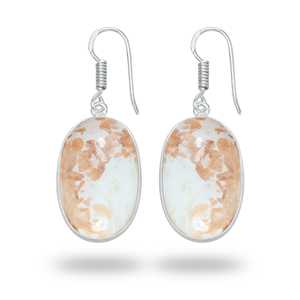 Nueva Colección 2026, Pendientes de Scolecita Color Durazno, Pendientes de Piedras Preciosas, Latón Plateado en Plata, Joyería de Lujo para Ella - Product Image 3