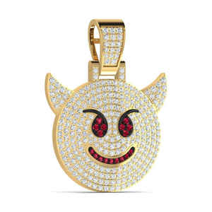 Pendentif diamant Moissanite taille ronde glacé pour pendentif de style Hip Hop cadeau d'anniversaire pour homme en argent sterling 925 - Product Image 1