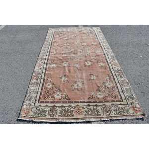 Classic Brown Beige 4.9 X 9.1ft Wool <b>Rug</b> Turkish Patchwork Design for Entryway Living Room <b>Bedroom</b> Latex Rectangular Hallway - Product Image 1