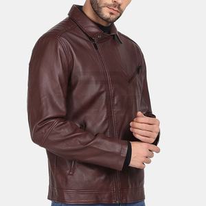Cantidad a granel Embalaje personalizado Chaqueta de cuero de motorista para hombre Colección de invierno Chaqueta de cuero de gran personalidad para hombre - Product Image 2