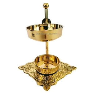 Soporte para quemador de carbón de resina de incienso de Metal de latón puro con cuenco ajustable quemador de incienso de aroma dorado para decoración del hogar - Product Image 5