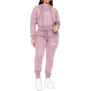 Ensemble survêtement streetwear d'hiver uni de créateur, haute qualité, 100% coton, poids lourd, pantalon de survêtement et sweat-shirt tendance, 2 pièces - Product Image 3