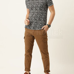 Pantalones cargo de marca privada para hombre en venta, pantalones cargo de color liso para hombre, pantalones cargo con múltiples bolsillos - Product Image 4