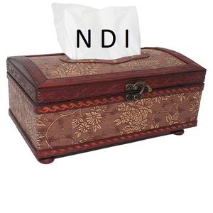 Boîte à serviettes rectangulaire de qualité supérieure, finition naturelle polie, décoration de table pour la maison et la ferme - Product Image 2